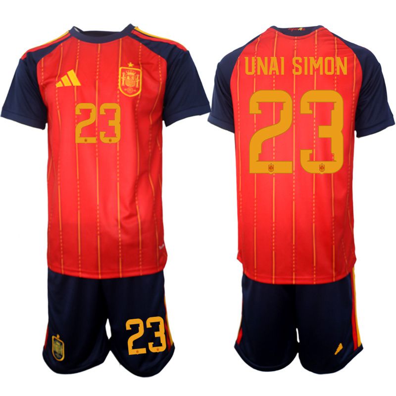 Men 2026 World Cup National Team Spain home red #23 Soccer Jersey